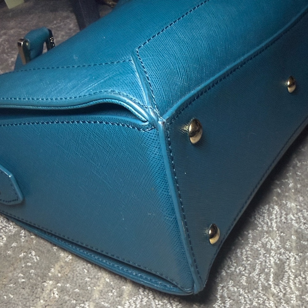 MCM Structured Saffiano Leather Satchel with Crossbody Strap - Picture 7 of 14
